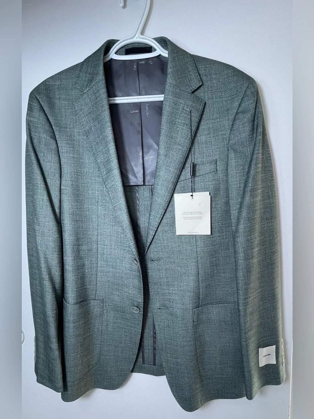 Calvin Klein Men's Mariano Forest Green Slim-Fit Sport Coat Size 38R Brand New